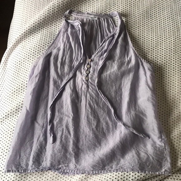 🇺🇸 SPLENDID XS Lavender Pinstripe A-line Tank Silk Cotton Lightweight - Picture 8 of 12